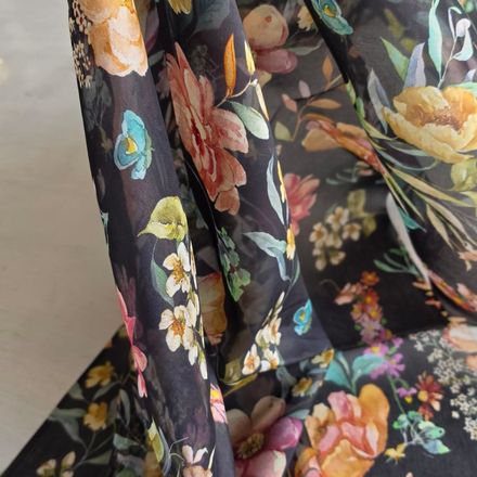 Gasa de seda estampada